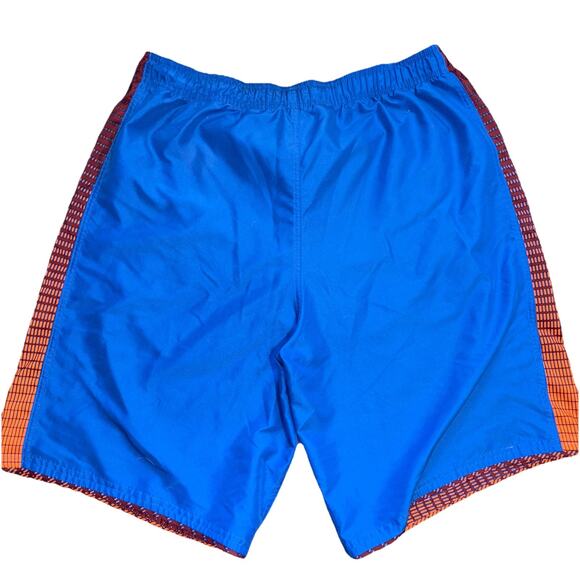 Nike XXL Blue And Orange Men's Mesh Lined Swim Trunk Board Shorts Swoosh - Picture 2 of 6